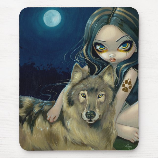 Alfombrilla De Ratón "Luna" Mousepad del lobo (Frente)
