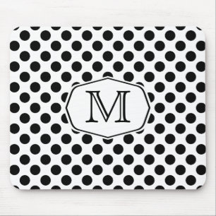 Alfombrilla De Ratón Lunar blanco y negro Mousepad del monograma
