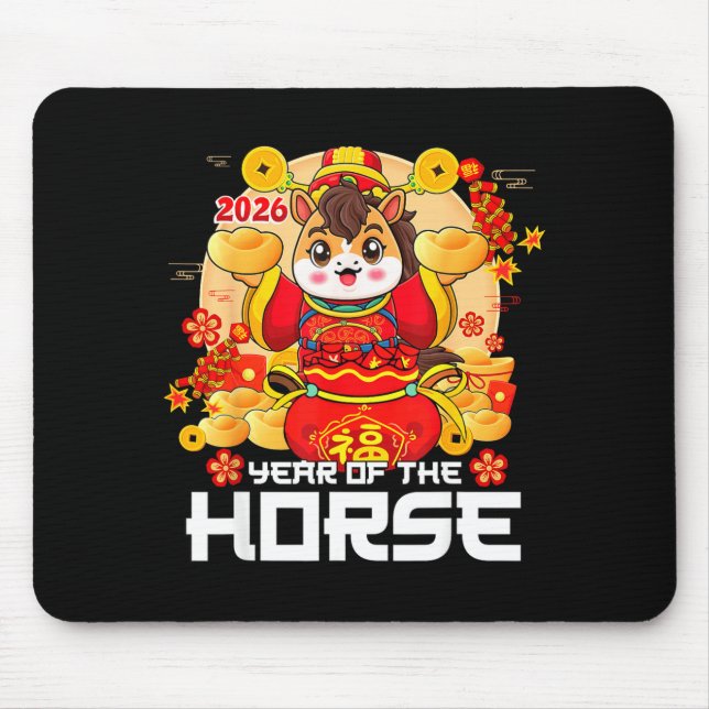 Alfombrilla De Ratón Lunar New Year 2026 Year Of The Horse Chinese New  (Frente)