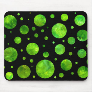 Alfombrilla De Ratón Lunar verde negro y blanco Mousepad
