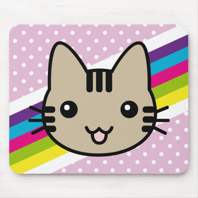 Alfombrilla De Ratón lunares marrones claros del gato (Frente)