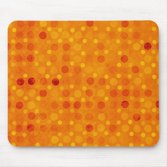 Alfombrilla De Ratón Lunares modernos del naranja y del amarillo (Frente)