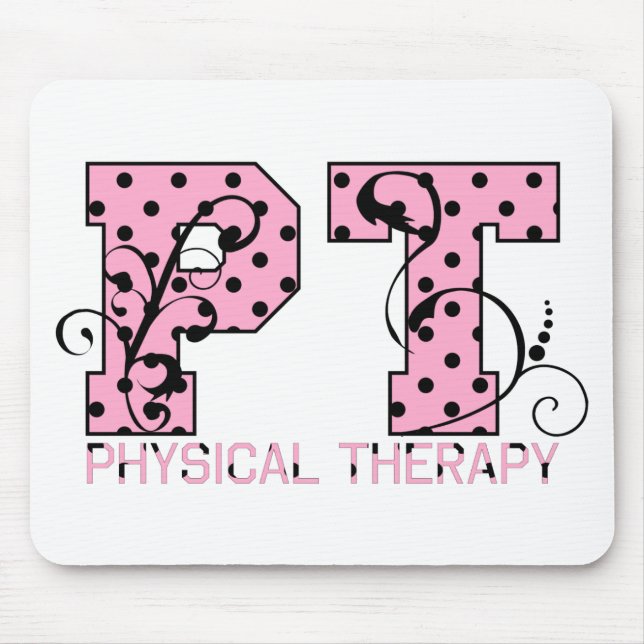 Alfombrilla De Ratón lunares negros y rosados de la pinta (Frente)