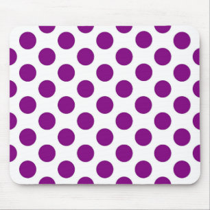 Alfombrilla De Ratón Lunares púrpuras blancos - Mousepad