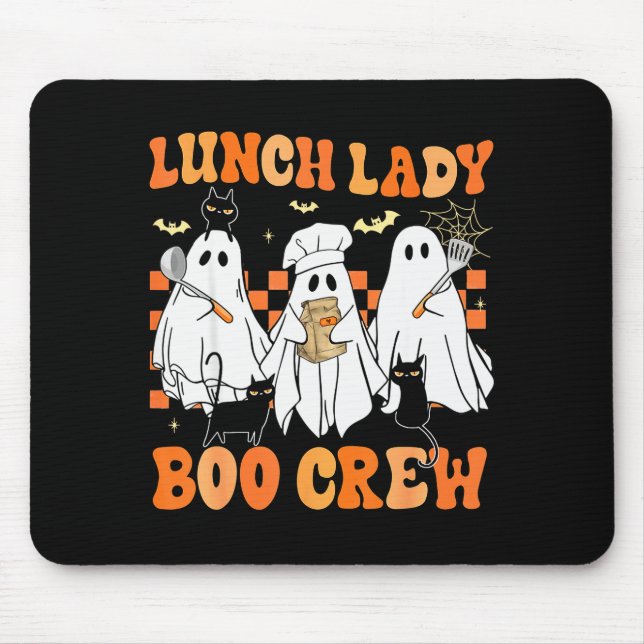 Alfombrilla De Ratón Lunch Lady Boo Crew Ghost Chef Funny Cafeteria Wor (Frente)