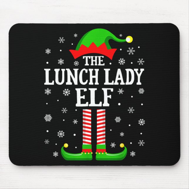 Alfombrilla De Ratón Lunch Lady Elf Funny Christmas Family Matching  (Frente)