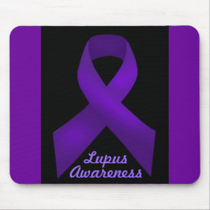 Alfombrilla De Ratón Lupus púrpura de la conciencia de la cinta