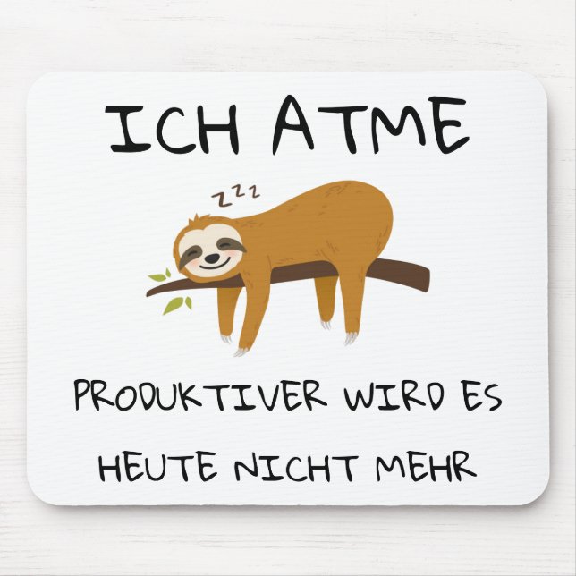 Alfombrilla De Ratón Lustiger Faultier Spruch Geschenk Mousepad (Frente)