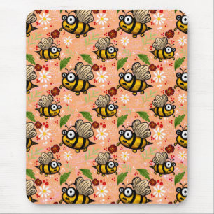 Alfombrilla De Ratón Lustiges Bienchen - helles naranja Geschenkpapier 