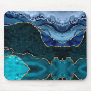 Alfombrilla De Ratón Lux Peacock Agate y Gold