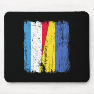 Alfombrilla De Ratón Luxemburgo Ucrania Media Bandera Luxemburgués Ucra