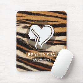 Alfombrilla De Ratón Luxury Beauty Spa Logo Elegant Tiger Print Salon