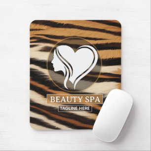Alfombrilla De Ratón Luxury Beauty Spa Logo Elegant Tiger Print Salon