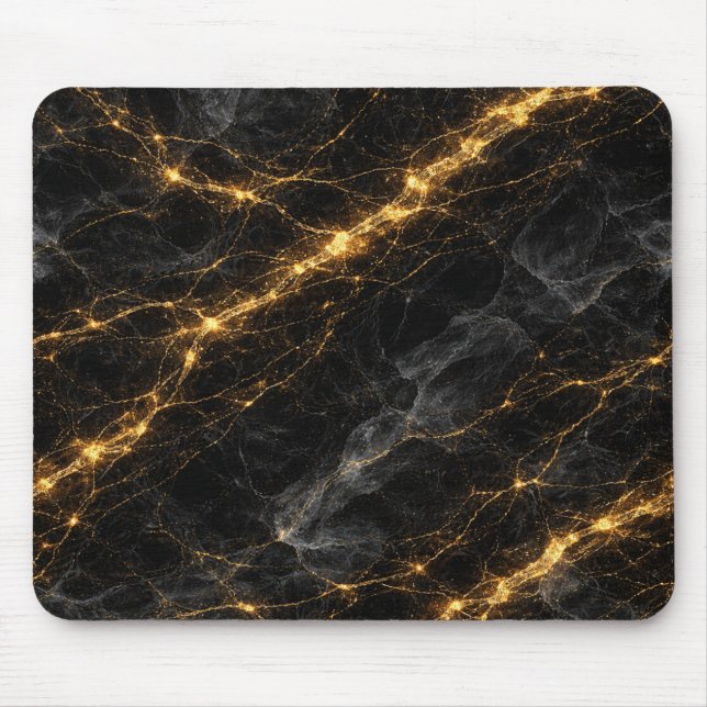 Alfombrilla De Ratón Luxury Black and Gold Marble Mouse Pad (Frente)