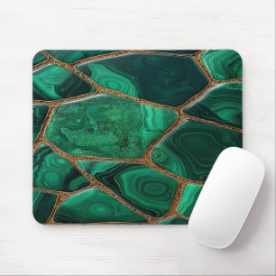 Alfombrilla De Ratón Luxury Emerald Malachite Green Marble Abstract