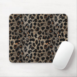 Alfombrilla De Ratón Luxury Glitter Brown Black Gold Leopard Pattern