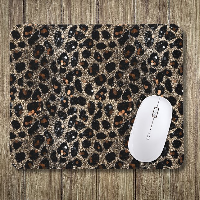 Alfombrilla De Ratón Luxury Glitter Brown Black Gold Leopard Pattern (Subido por el creador)