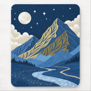 Alfombrilla De Ratón Luz de Luna en la Montaña