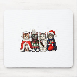 Alfombrilla De Ratón Luz de Navidad Gato Reno Santa Gato de Navidad L