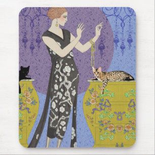 Alfombrilla De Ratón Lydia y Bengala en amarillo y azul