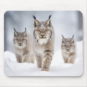 Alfombrilla De Ratón Lynx Animal Family Wandering Nature