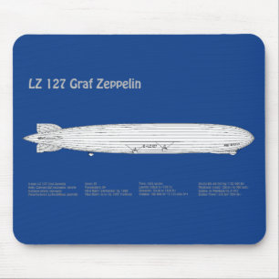 Alfombrilla De Ratón LZ 127 Graf Zeppelin - Aviso Planes Blueprint ABD