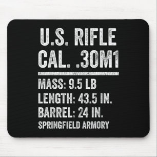 Alfombrilla De Ratón M1 Garand Rifle Funny Ww2 Vet World War Dos Vetera