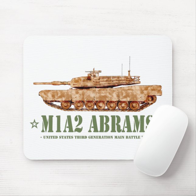 Alfombrilla De Ratón M1A2 Abrams US MBT Tank Desert Storm Veterano (Con ratón)