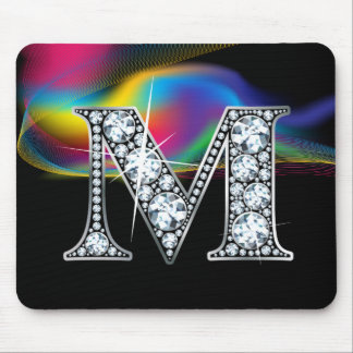 Alfombrilla De Ratón "M" Diamond Bling con Rainbow Swirl Mousepad
