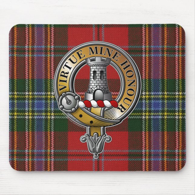 Alfombrilla De Ratón MacLean Tartan & Badge (Frente)