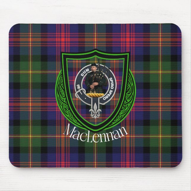Alfombrilla De Ratón MacLennan Scottish Clan Tartan & Crest (Frente)