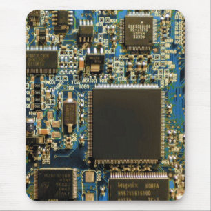 Alfombrilla De Ratón Macro Placa de Circuito Azul   Foto de PCB
