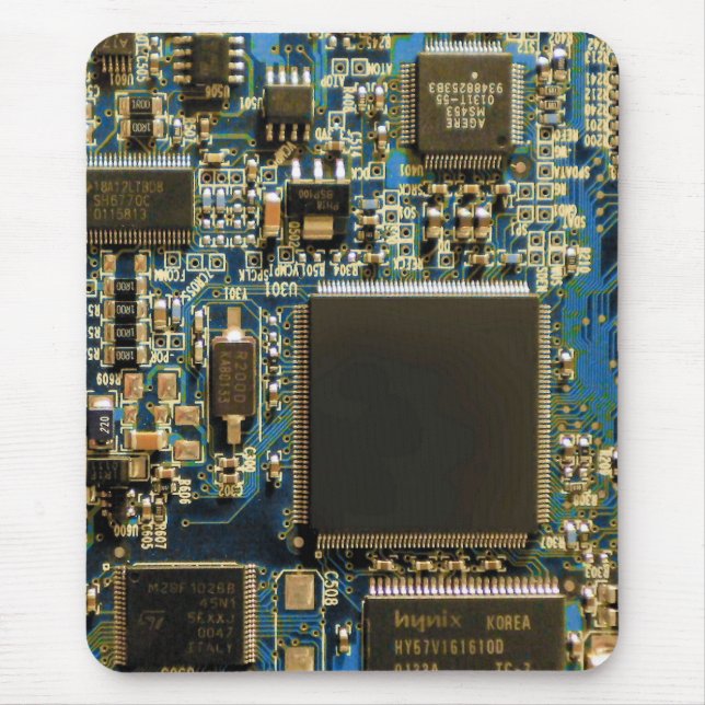 Alfombrilla De Ratón Macro Placa de Circuito Azul | Foto de PCB (Frente)