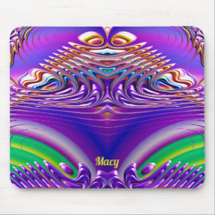 Alfombrilla De Ratón MACY ~ Zany Green, Blue, Yellow and Purple