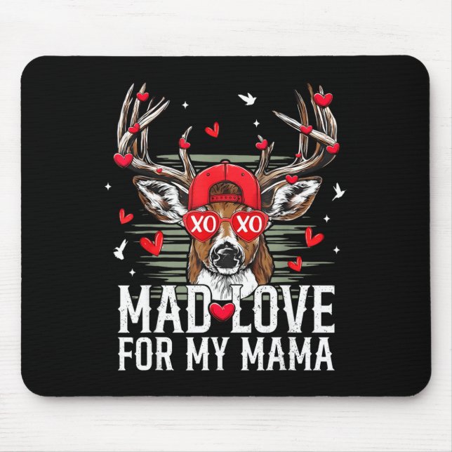 Alfombrilla De Ratón Mad Retro Love For My Mama Deer Hunting Boys Valen (Frente)