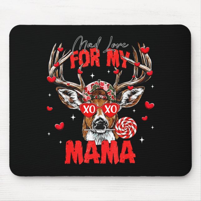 Alfombrilla De Ratón Mad Retro Love For My Mama Deer Hunting Happy Vale (Frente)