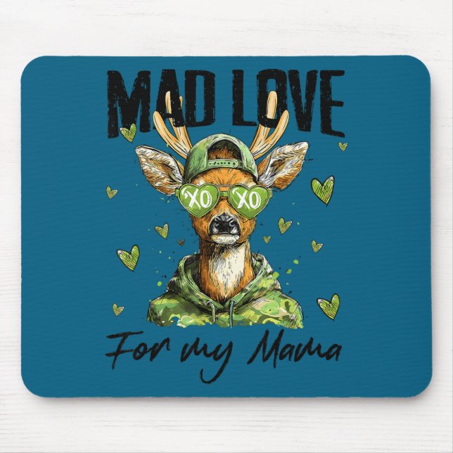 Alfombrilla De Ratón Mad Retro Love For My Mama Deer Hunting Happy Vale (Frente)