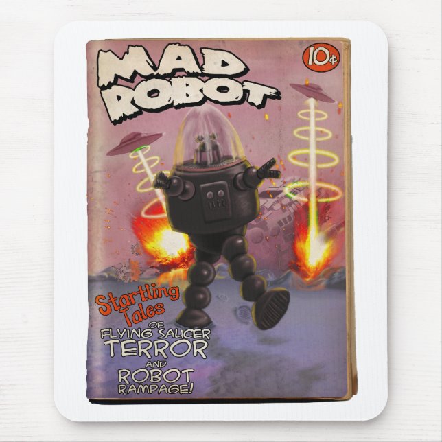 Alfombrilla De Ratón Mad Robot Pulp Cover Mousepad (Frente)