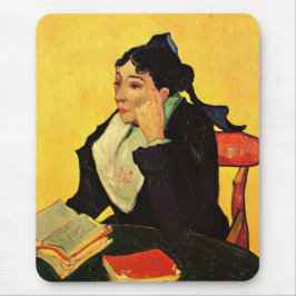 Alfombrilla De Ratón Madame Ginoux con Libros por Vincent van Gogh