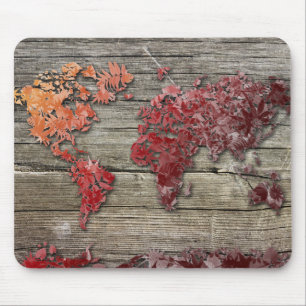 Alfombrilla De Ratón madera 9 del mapa del mundo