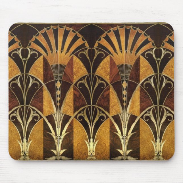Alfombrilla De Ratón Madera del Burl del art déco (Frente)