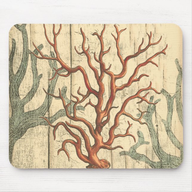 Alfombrilla De Ratón Madera y coral pequeño (Frente)
