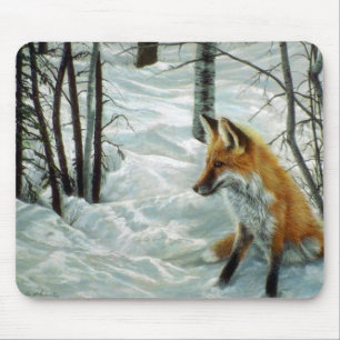 Alfombrilla De Ratón Maderas del invierno, Fox