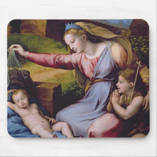 Alfombrilla De Ratón Madonna de la diadema azul o Madonna de t