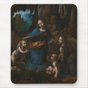 Alfombrilla De Ratón Madonna de las Rocas"Virgen María, niño Jesús, Jua