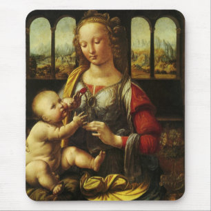 Alfombrilla De Ratón Madonna del clavel de Leonardo da Vinci