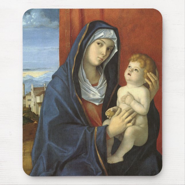 Alfombrilla De Ratón Madonna e hijo de Giovanni Bellini (Frente)