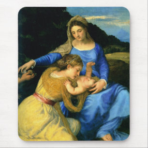 Alfombrilla De Ratón Madonna Y El Niño Con La Joven Santa Catalina