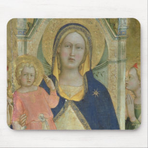 Alfombrilla De Ratón Madonna y el niño enthroned con los santos,