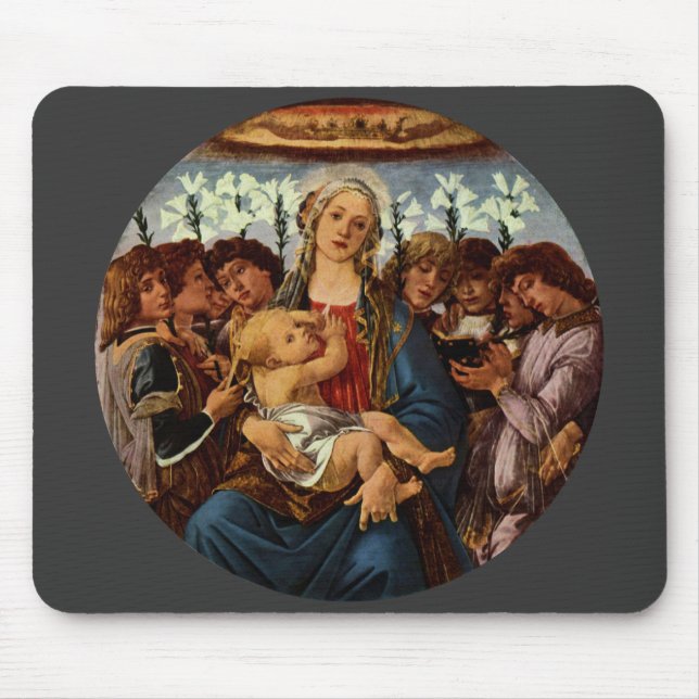 Alfombrilla De Ratón Madonna y niño con ocho ángulos de Botticelli (Frente)